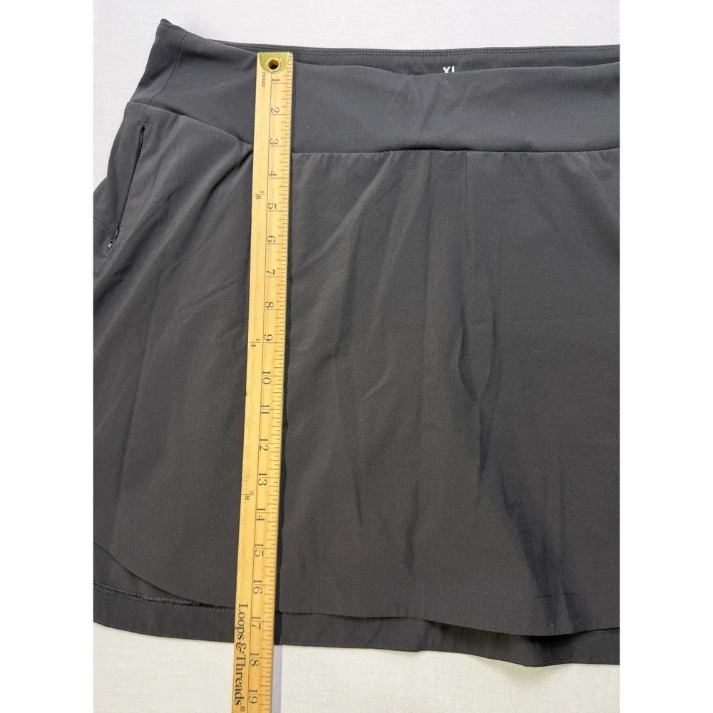 Free Fly Breeze Active Skort Women XL Black Long Athletic Golf‎ Tennis 7625